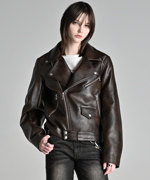 ジャケット・アウター Short double riders jacket Cropped Double Riders Jacket / クロップド・ダブル・ライダース
