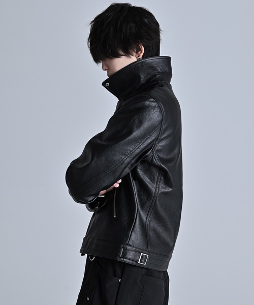 ADRER アドラー　クロップド・ダブル・ライダース・ジャケット　合成皮革　M ADRER アドラー クロップド・ダブル・ライダース・ジャケット 合成皮革