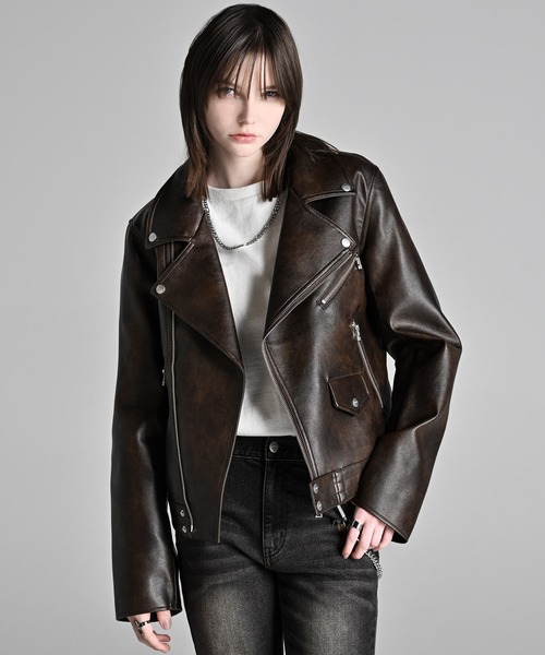 ADRER（アドラー） ブルゾン アウター Cropped Double Riders Jacket