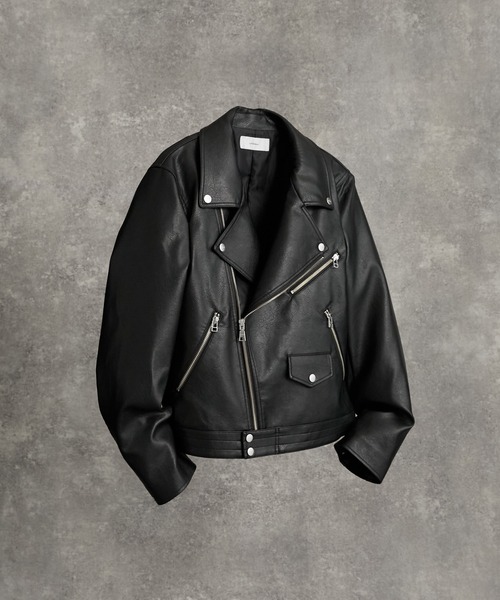 ADRER アドラー　クロップド・ダブル・ライダース・ジャケット　合成皮革　M ADRER（アドラー） ブルゾン アウター Cropped Double Riders Jacket