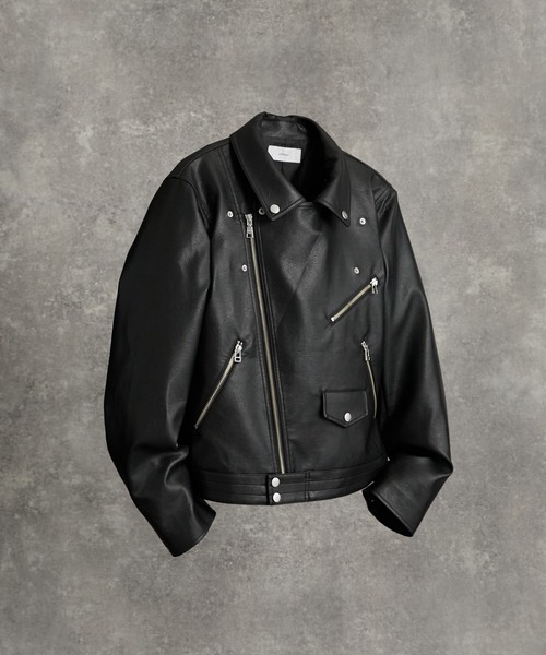 ADRER アドラー　クロップド・ダブル・ライダース・ジャケット　合成皮革　M ADRER（アドラー） ブルゾン アウター Cropped Double Riders Jacket