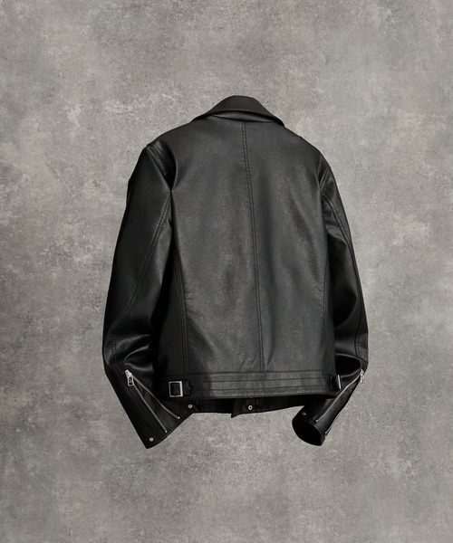 ADRER アドラー　クロップド・ダブル・ライダース・ジャケット　合成皮革　M ADRER（アドラー） ブルゾン アウター Cropped Double Riders Jacket