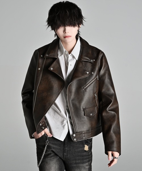 ジャケット・アウター Short double riders jacket ADRER（アドラー） ブルゾン アウター Cropped Double Riders Jacket