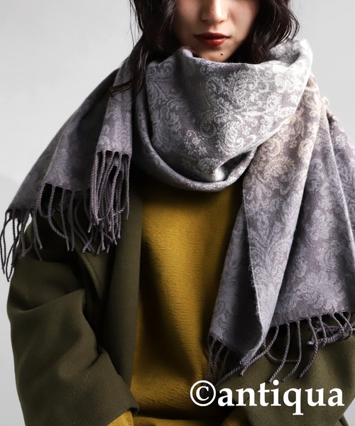 「antiqua」 ストール FREE ボルドー レディース_画像2
