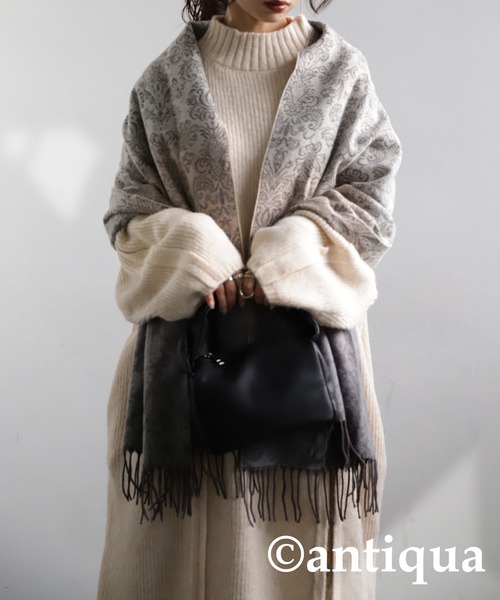 「antiqua」 ストール FREE ボルドー レディース_画像3
