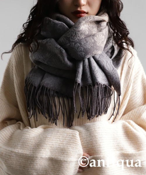 「antiqua」 ストール FREE ボルドー レディース_画像4