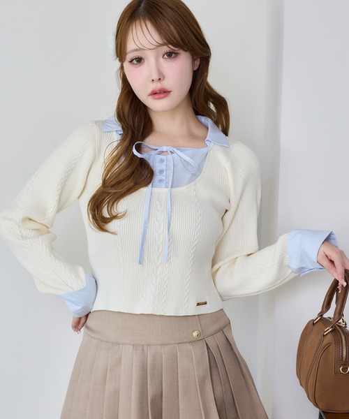 シャツドッキングレイヤードニット SALE】シャツドッキングレイヤードニットRANDA公式サイト