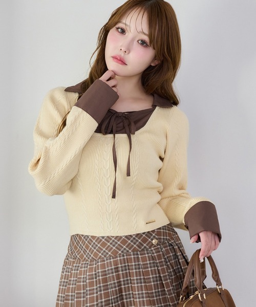 ビッキー　ドッキングレイヤードニット one after another NICE CLAUP ニット セーター 「今すぐお届け可能
