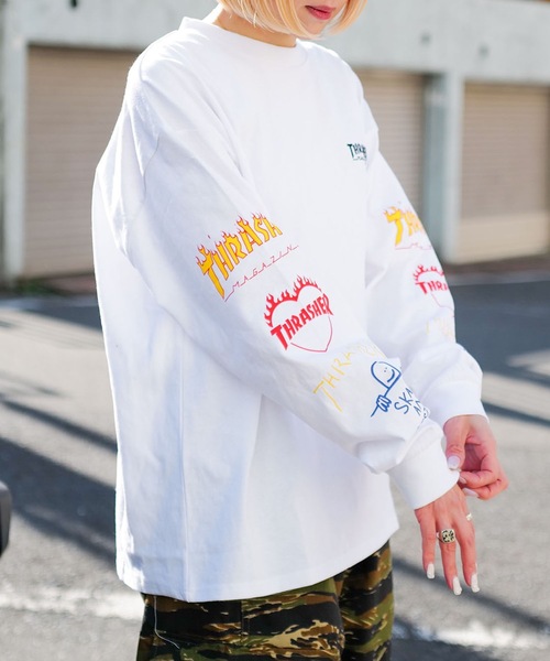 THRASHER（スラッシャー） tシャツ Logo Sleeve L/S T-SHIRTS/THRASHER