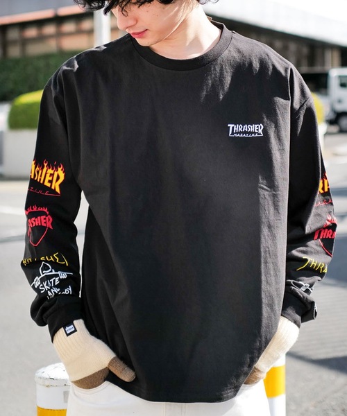 THRASHER（スラッシャー） tシャツ Logo Sleeve L/S T-SHIRTS/THRASHER