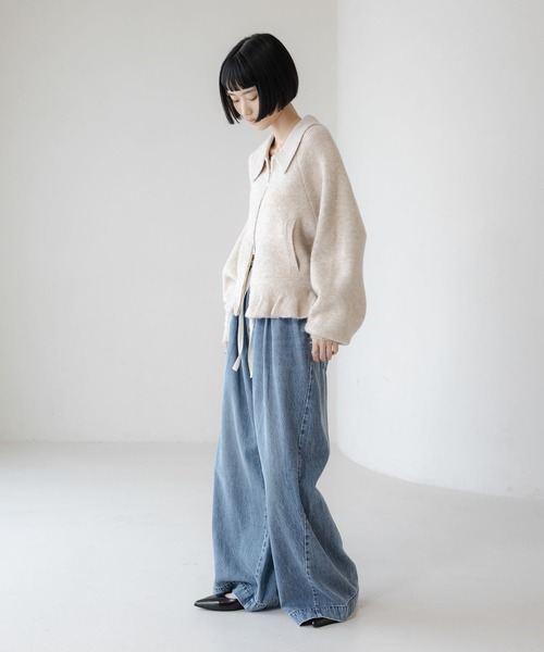 ワイドパンツ ジーンズ デニム デニムパンツ イージーバギーデニム　601067 レディースの画像