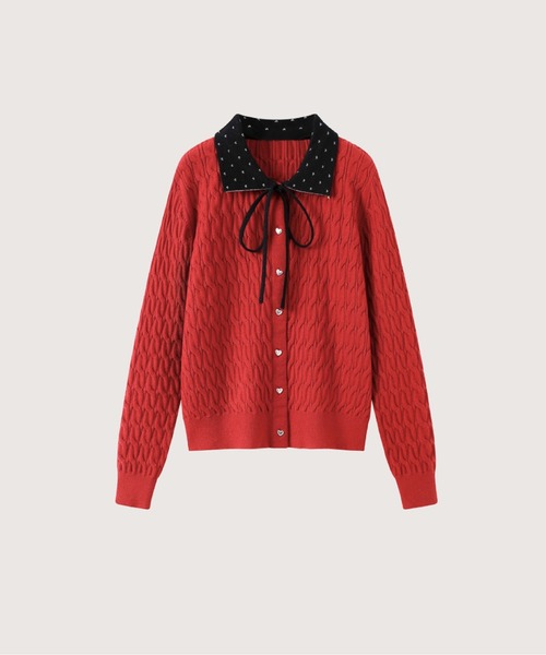 LA POMME petit（ラポミ・プチ） カーディガン Detail Lace Ribbon