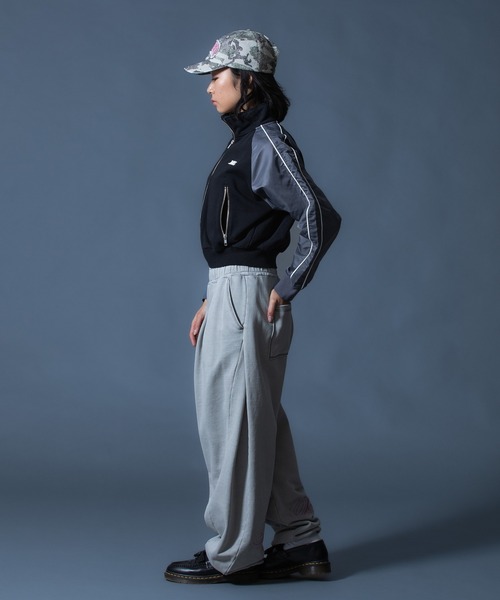 X-girl トレーナー X-girl（エックスガール） トレーナー スウェット WOVEN MIX SWEAT ZIP