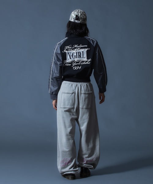 X- girl トレーナー X-girl（エックスガール） トレーナー スウェット WOVEN MIX SWEAT ZIP