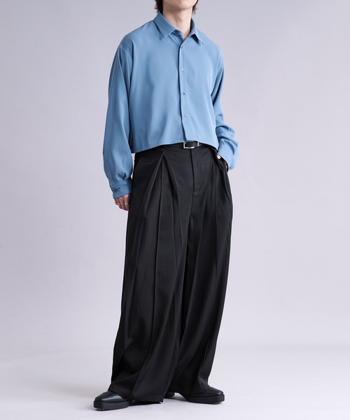 Ellno Loset（エルノロゼット） ワイドパンツ スラックス センター