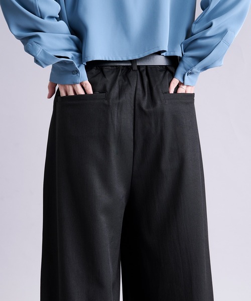 Ellno Loset（エルノロゼット） ワイドパンツ スラックス センター
