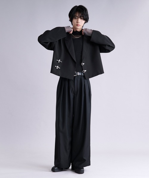 Ellno Loset（エルノロゼット） ワイドパンツ スラックス センター