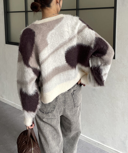 「Thevon」 長袖ニット FREE アイボリー レディース_画像3