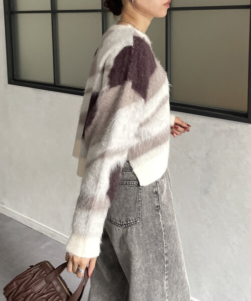 「Thevon」 長袖ニット FREE アイボリー レディース_画像4