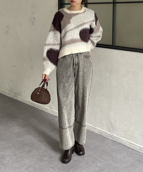 「Thevon」 長袖ニット FREE アイボリー レディース_画像6