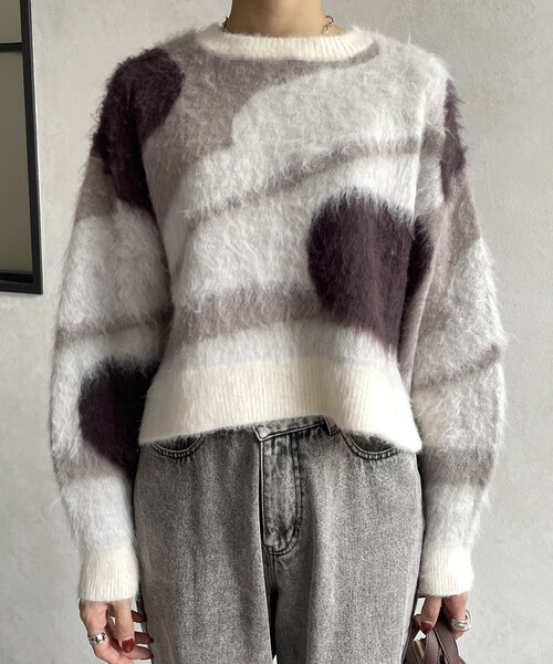 「Thevon」 長袖ニット FREE アイボリー レディース_画像9