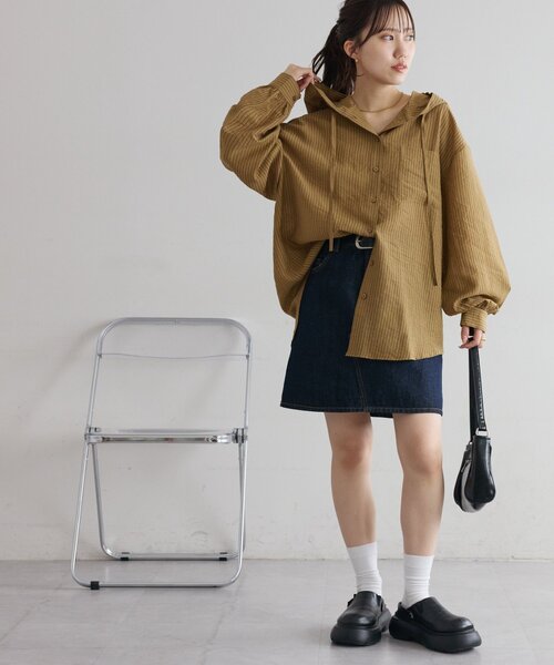 ブラウス シャツ 「トレンド」シアーアソートフードシャツ「WEB限定カラーあり」 レディースの画像