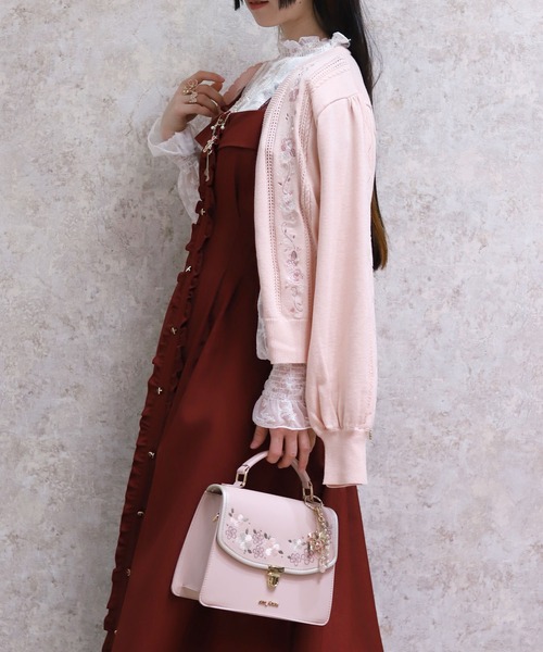 【極美品】axes femme お花立体 レース カーディガン coquette axes femme（アクシーズ ファム） カーディガン 桜刺繍ニット