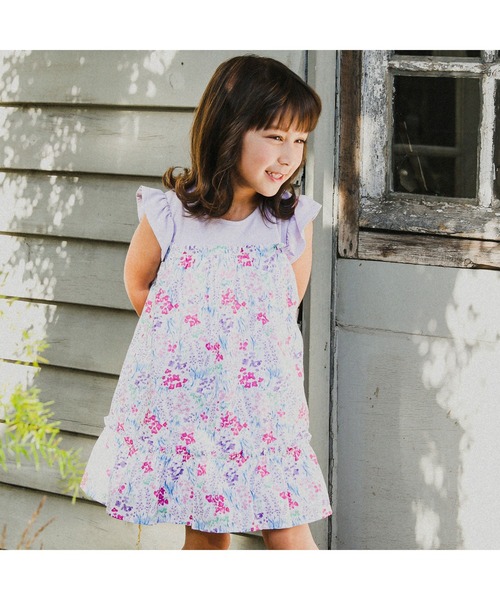 BeBe（ベベ） 「KIDS」半袖ワンピース 120 パープル系その他 キッズ 
