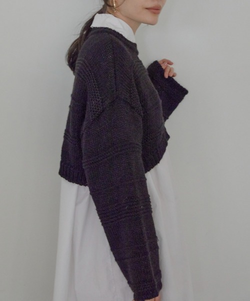 「ACYM」 長袖ニット FREE ブラック レディース_画像3