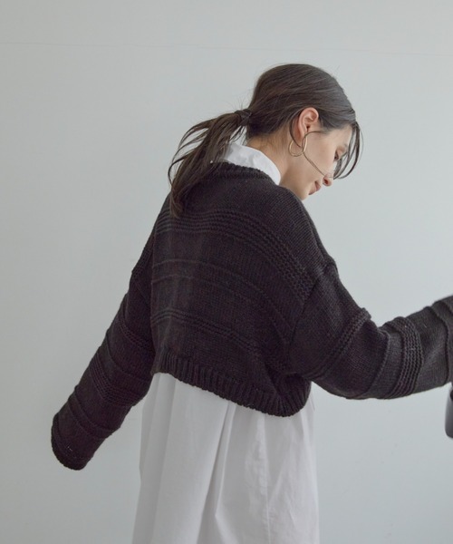 「ACYM」 長袖ニット FREE ブラック レディース_画像4