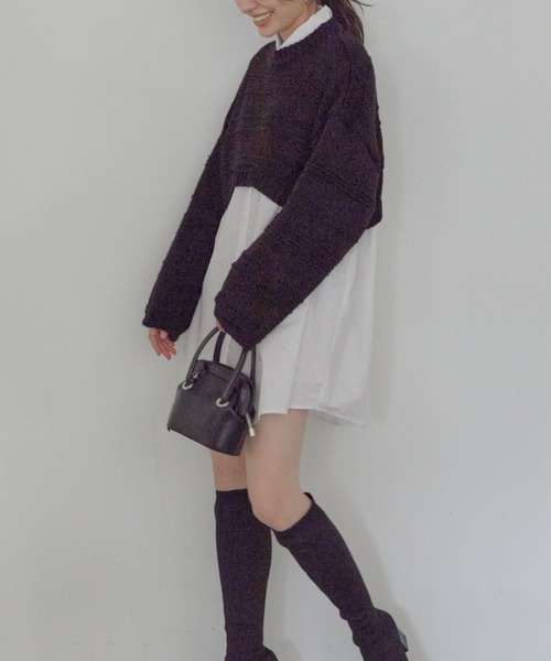 「ACYM」 長袖ニット FREE ブラック レディース_画像6