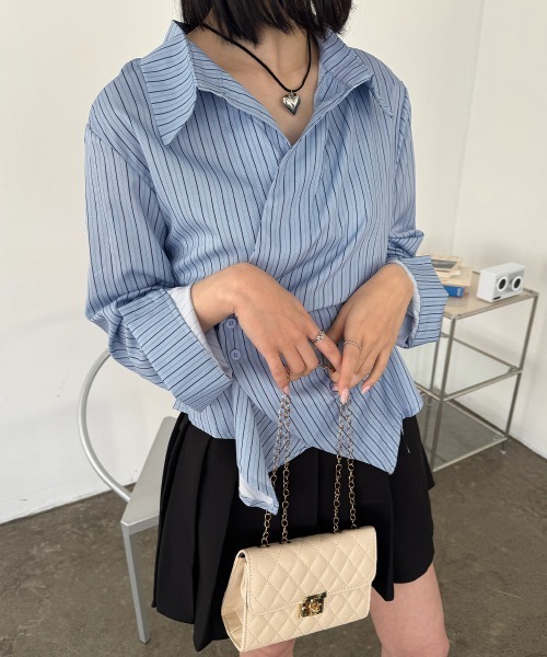 miniministore（ミニミニストア） ブラウス シャツ 長袖ラップブラウス 