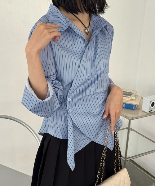 miniministore（ミニミニストア） ブラウス シャツ 長袖ラップブラウス 