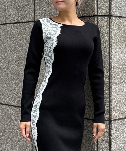 「JENNE」 ニットワンピース SMALL ブルー レディースの画像