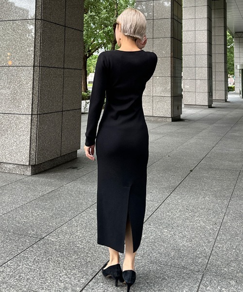 「JENNE」 ニットワンピース SMALL ブルー レディースの画像