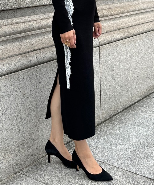 「JENNE」 ニットワンピース SMALL ブルー レディースの画像