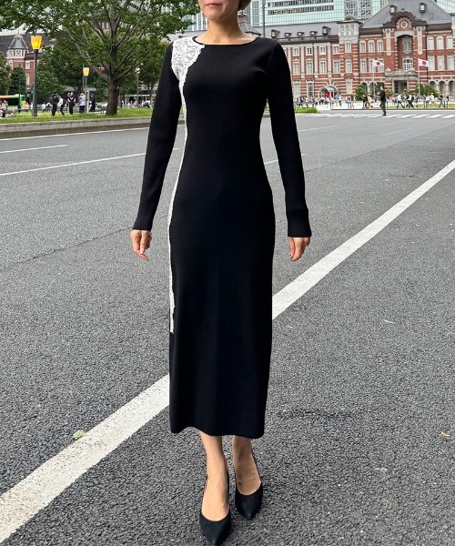 「JENNE」 ニットワンピース SMALL ブルー レディースの画像