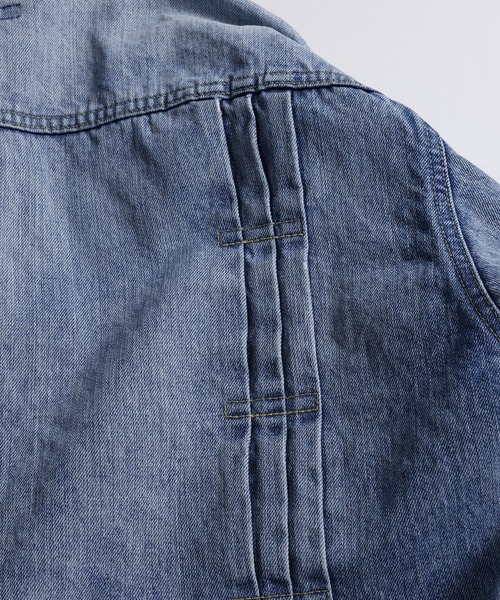 デニムジャケット gジャン FDMTL/ファンダメンタル/PLEATS DENIM JACKET 10YR　WASH メンズ レディースの画像
