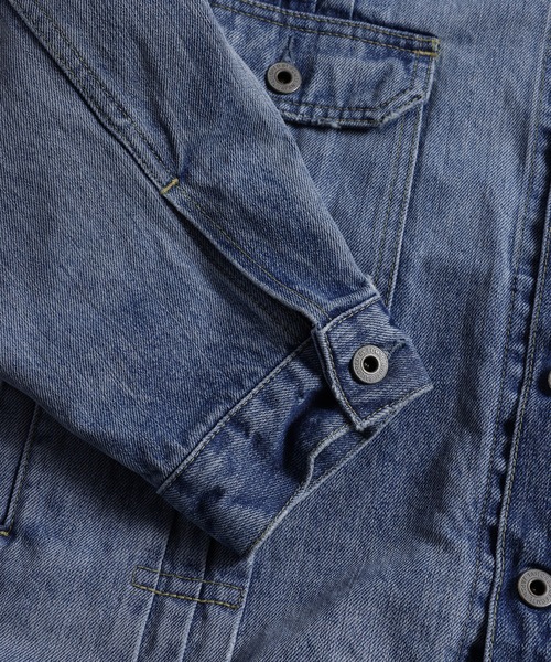 デニムジャケット gジャン FDMTL/ファンダメンタル/PLEATS DENIM JACKET 10YR　WASH メンズ レディースの画像