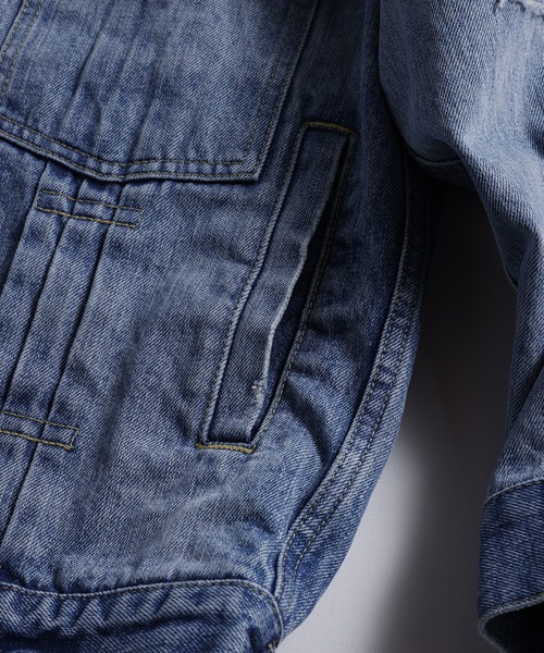 デニムジャケット gジャン FDMTL/ファンダメンタル/PLEATS DENIM JACKET 10YR　WASH メンズ レディースの画像