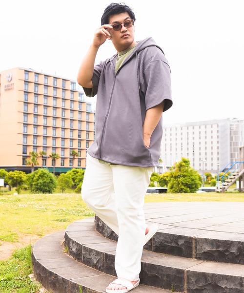 B＆T CLUB（ビーティークラブ） パーカー パーカー 半袖 メンズ 大きい