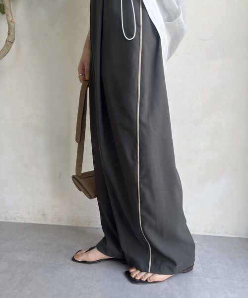 「DouDou」 パンツ FREE チャコールグレー レディースの画像