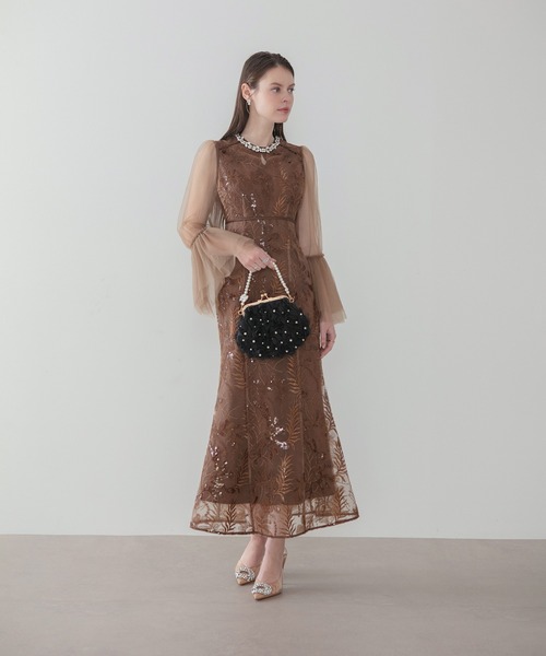 LEJA レジャ　結婚式　ドレス　ブラウン　S パーティドレス Leja（レジャ） パーティードレス ドレス : ZOZOTOWN Yahoo!店 - 通販