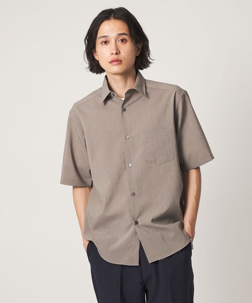 シャツ ハイツイスト リラックス レギュラーカラーシャツ-吸水速乾・通気性-「A DAY IN THE LIFE」 メンズの画像