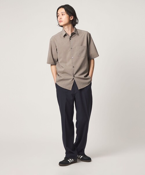 シャツ ハイツイスト リラックス レギュラーカラーシャツ-吸水速乾・通気性-「A DAY IN THE LIFE」 メンズの画像