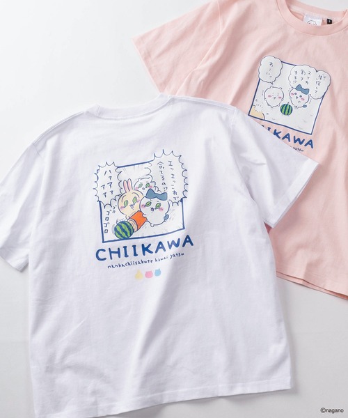 tシャツ 「75」「CHIIKAWA/ちいかわ」発泡プリント スイカ割り/ピース