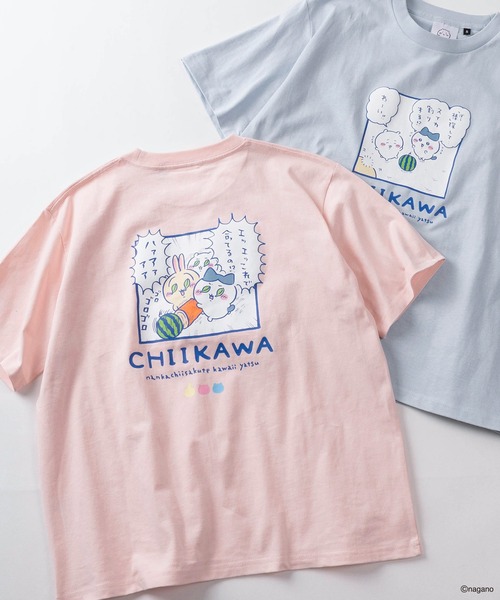 tシャツ 半袖 「75」「CHIIKAWA/ちいかわ」発泡プリント スイカ割り