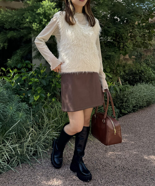 「w closet」 ニットベスト FREE グレー レディース_画像8