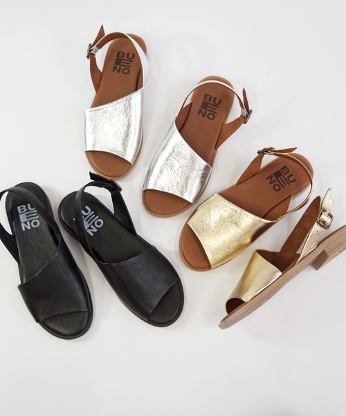「BUENO」 フラットサンダル 38 シルバー レディース_画像3