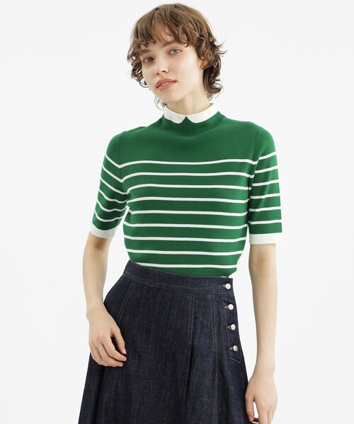 「MACKINTOSH PHILOSOPHY」 半袖ニット 36 パープル レディース_画像3